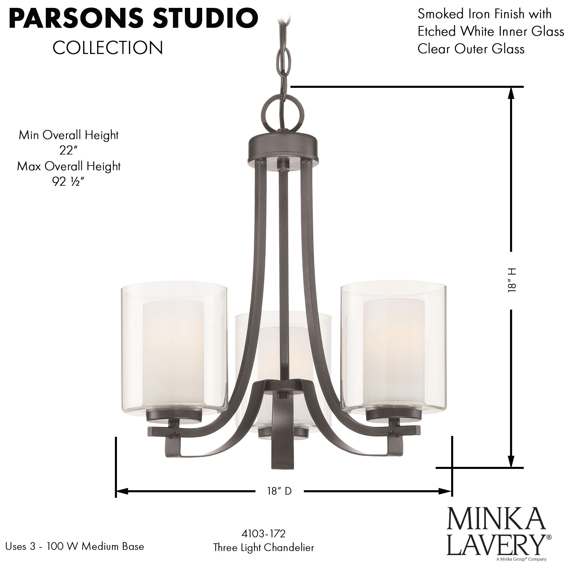 Image 7 Minka Parsons Studio 18" Wide 3-Light Smoked Iron Uplight Chandelier more views