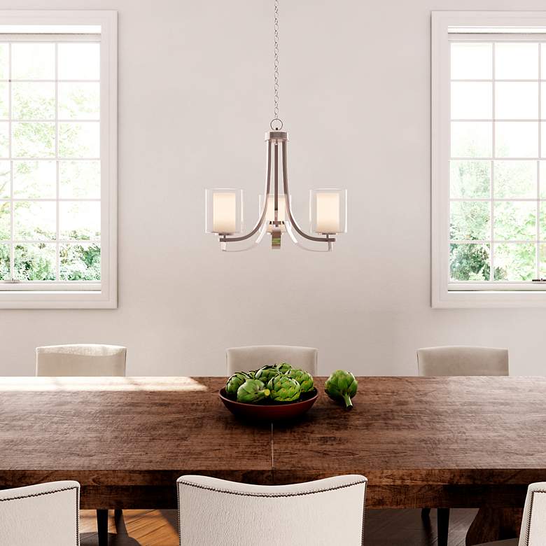 Image 7 Minka Parsons Studio 18" Wide Brushed Nickel 3-Light Chandelier more views