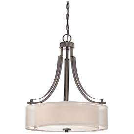 Image1 of Minka Parsons Studio 20 1/2" Wide Smoked Iron Drum Pendant Light