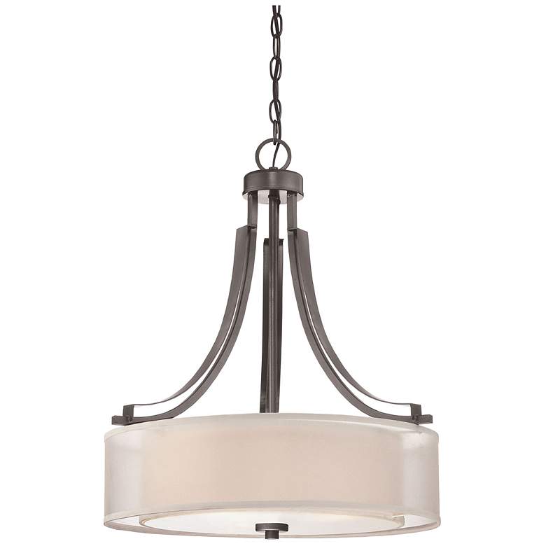 Image 2 Minka Parsons Studio 20 1/2" Wide Smoked Iron Drum Pendant Light