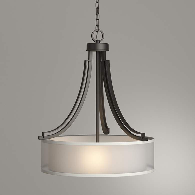 Image 1 Minka Parsons Studio 20 1/2" Wide Smoked Iron Drum Pendant Light