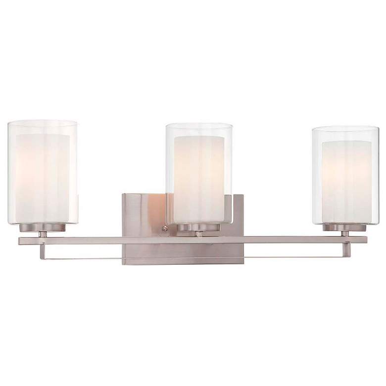 Image 1 Minka Parsons Studio 24" Wide Brushed Nickel 3-Light Bath Light