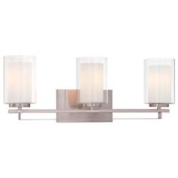 Minka Parsons Studio 24" Wide Brushed Nickel 3-Light Bath Light