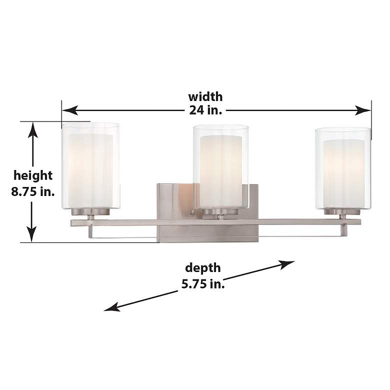 Image 2 Minka Parsons Studio 24" Wide Brushed Nickel 3-Light Bath Light more views