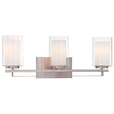 Minka Parsons Studio 24" Wide Brushed Nickel 3-Light Bath Light
