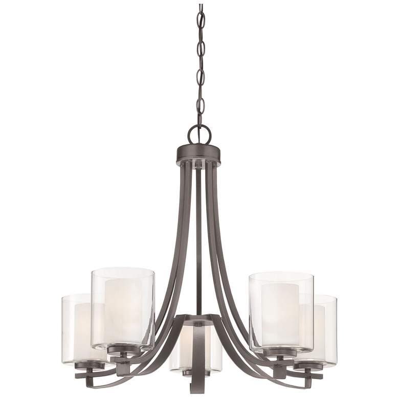 Image 2 Minka Parsons Studio 25 1/2" Wide Smoked Iron 5-Light Chandelier