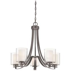 Minka Parsons Studio 25 1/2" Wide Smoked Iron 5-Light Chandelier