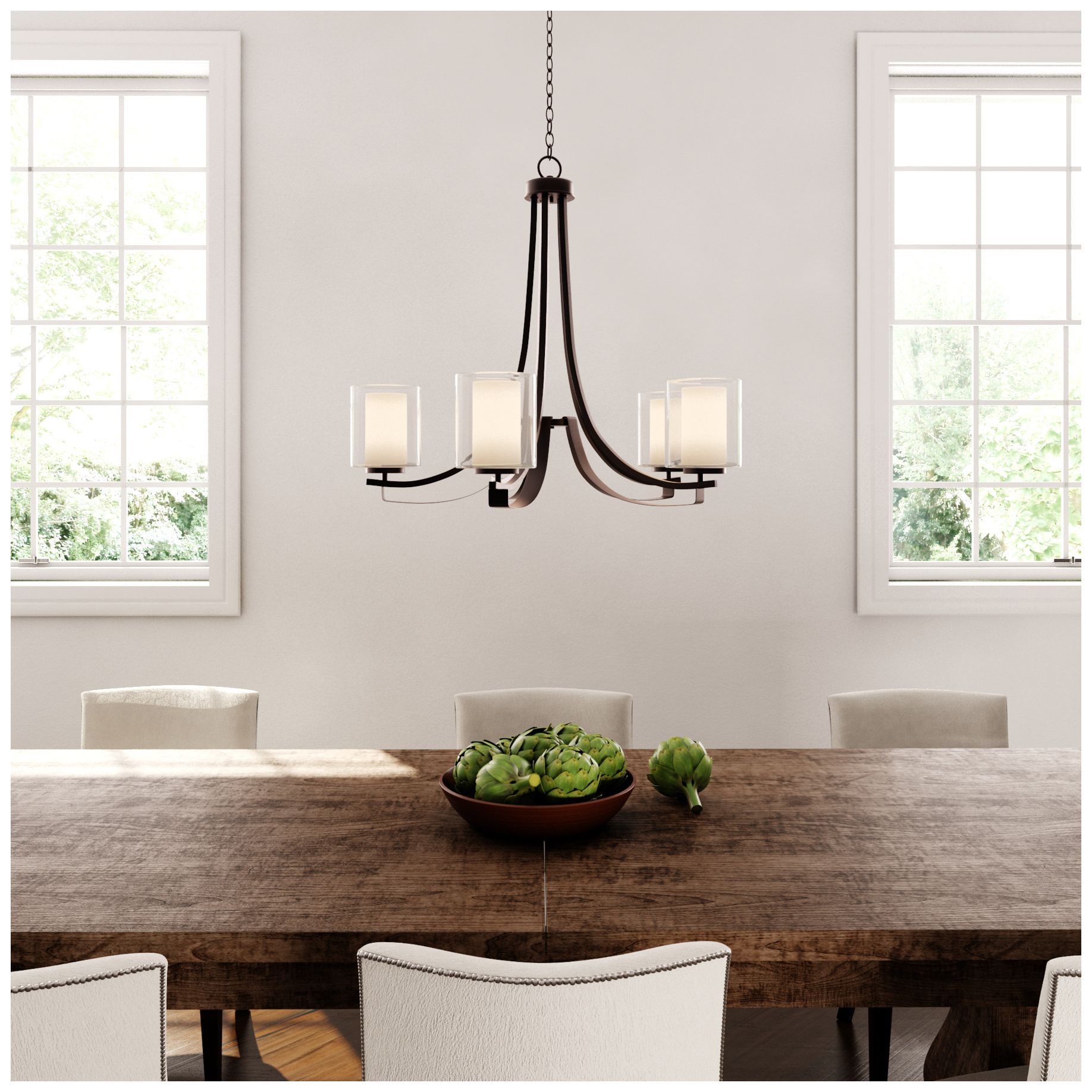 Image 3 Minka Parsons Studio 25 1/2" Wide Smoked Iron 5-Light Chandelier more views