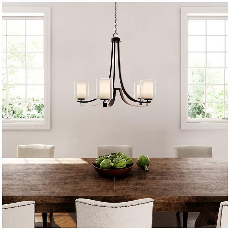 Image 3 Minka Parsons Studio 25 1/2" Wide Smoked Iron 5-Light Chandelier more views