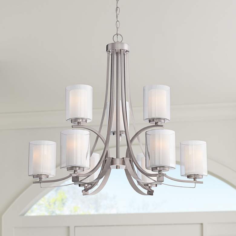 Image 1 Minka Parsons Studio 31 1/2" Wide Brushed Nickel 9-Light Chandelier