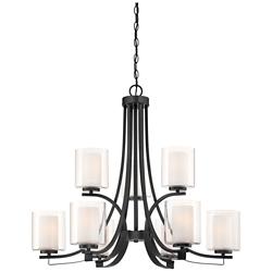 Minka Parsons Studio 31 1/2" Wide Sand Coal Black 9-Light Chandelier