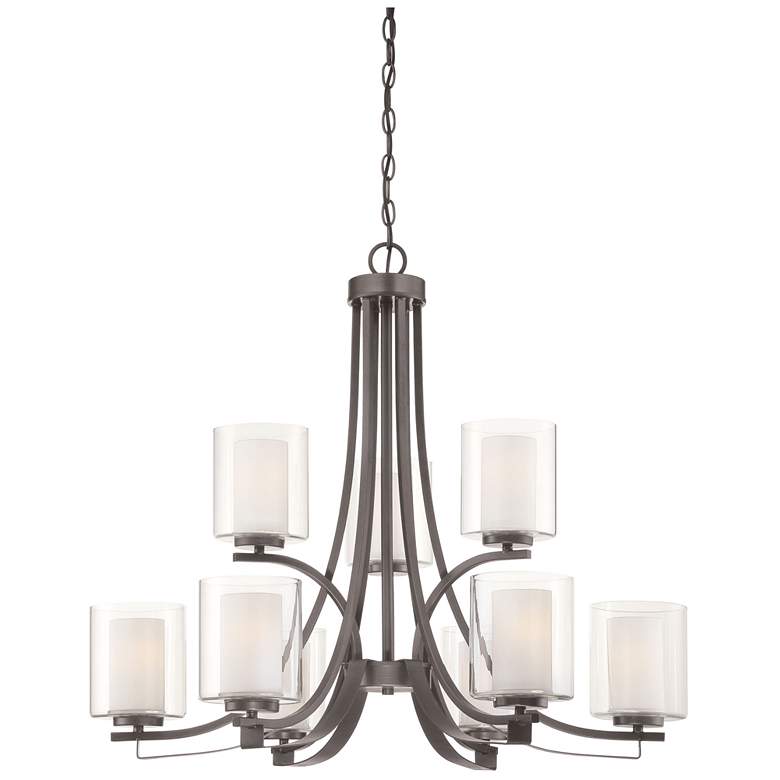 Image 2 Minka Parsons Studio 31 1/2" Wide Smoked Iron 9-Light Chandelier