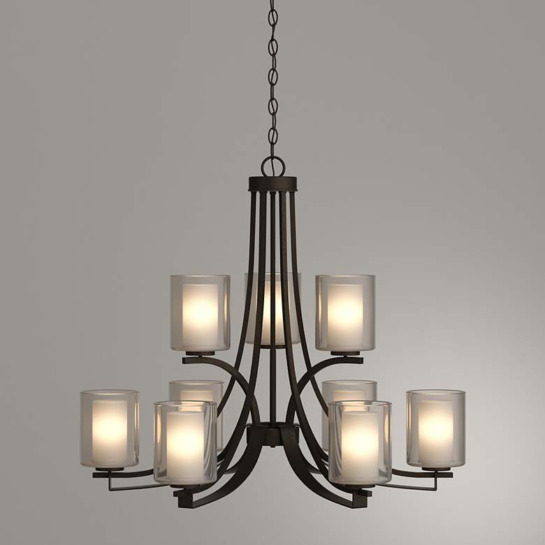 Image 1 Minka Parsons Studio 31 1/2" Wide Smoked Iron 9-Light Chandelier