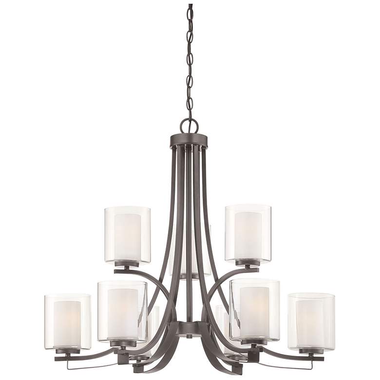 Image 7 Minka Parsons Studio 31 1/2" Wide Smoked Iron 9-Light Chandelier more views