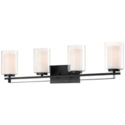 Minka Parsons Studio 32 1/2" Wide Sand Coal 4-Light Bath Light