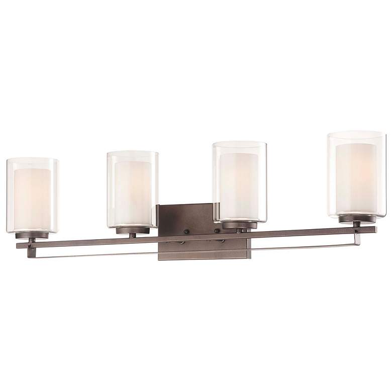 Image 2 Minka Parsons Studio 32 1/2"W Smoked Iron 4-Light Bath Light
