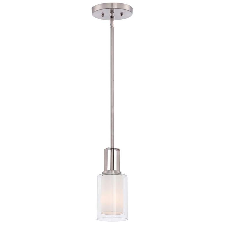 Image 1 Minka Parsons Studio 4 1/4" Wide Brushed Nickel and Glass Mini Pendant