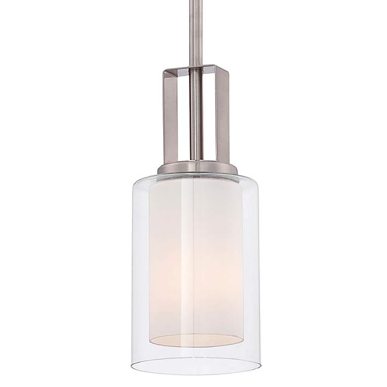 Image 2 Minka Parsons Studio 4 1/4" Wide Brushed Nickel and Glass Mini Pendant more views