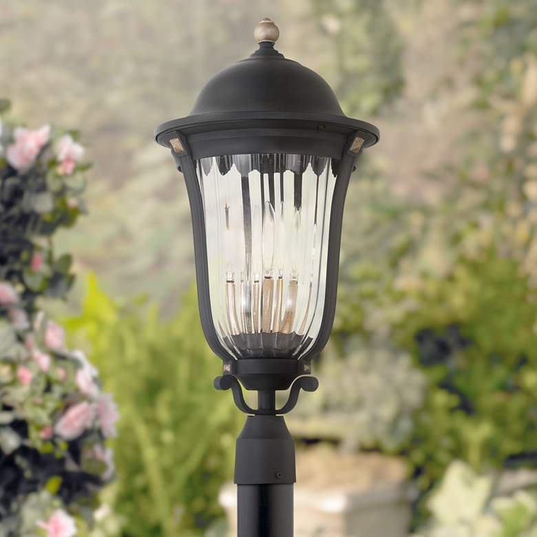 Image 1 Minka Peale Street 25" Sand Coal and Vermeil Gold Outdoor Post Light