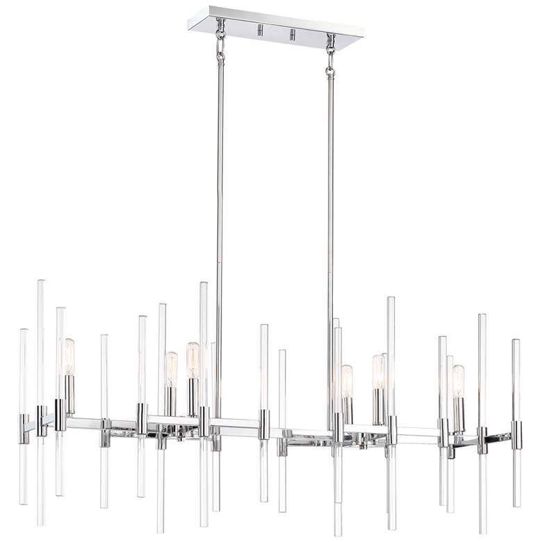 Image 1 Minka Pillar 38 1/4" Wide Chrome 6-Light Modern Island Chandelier