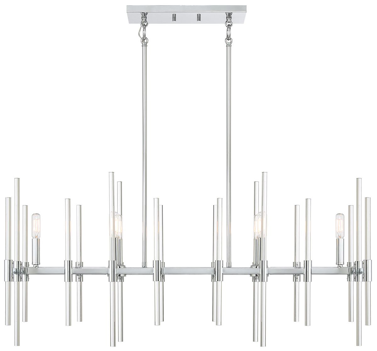 Minka Pillar 38 1/4" Wide Chrome 6-Light Modern Island Chandelier