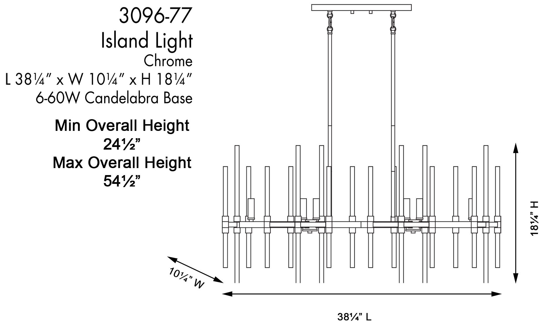 Minka Pillar 38 1/4" Wide Chrome 6-Light Modern Island Chandelier