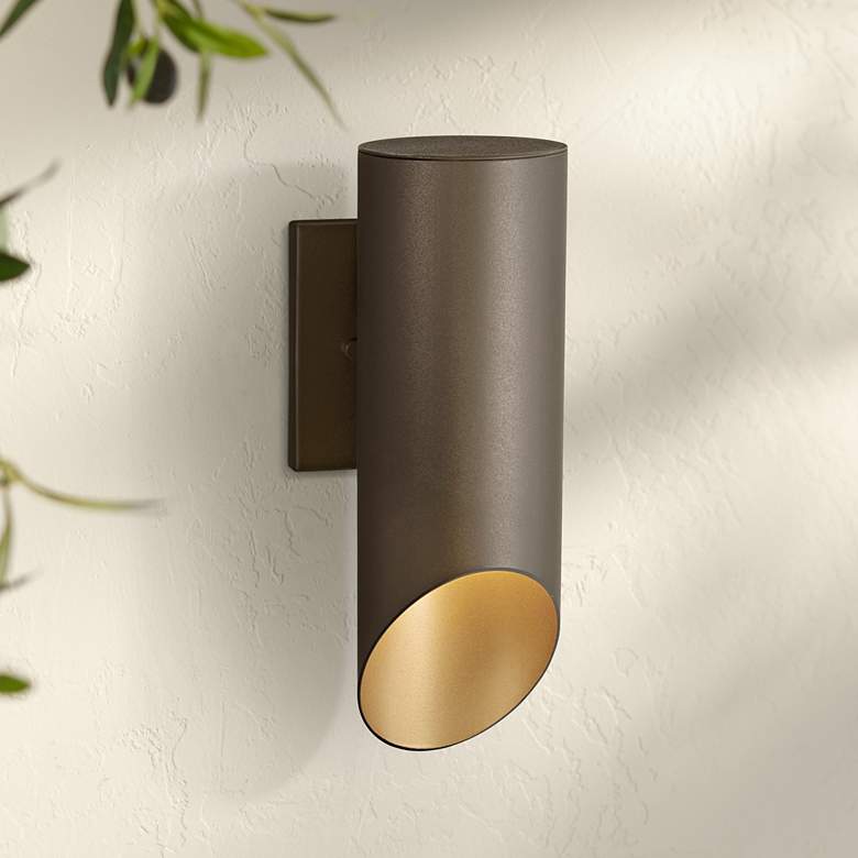 Image 1 Minka Pineview Slope 12 1/2" High Dark Sky Sand Bronze Outdoor Light