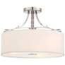 2_Minka Poleis 16 1/2" Wide Brushed Nickel Semi Flush Drum Ceiling Light