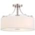Minka Poleis 16 1/2" Wide Brushed Nickel Semi Flush Drum Ceiling Light