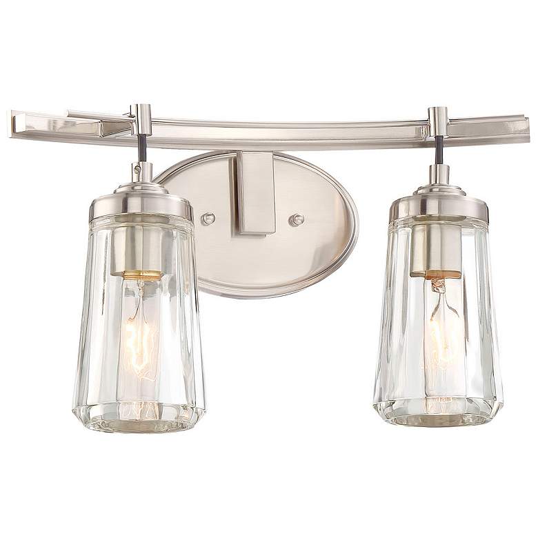 Image 2 Minka Poleis 16" Wide Brushed Nickel 2-Light Bath Light