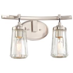 Minka Poleis 16" Wide Brushed Nickel 2-Light Bath Light