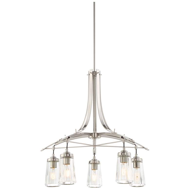 Image 1 Minka Poleis 26 1/2" Wide Brushed Nickel 5-Light Chandelier