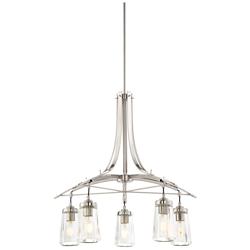 Minka Poleis 26 1/2" Wide Brushed Nickel 5-Light Chandelier