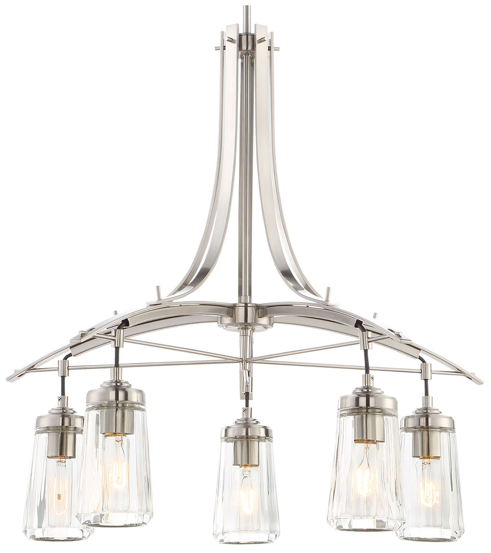 Image 2 Minka Poleis 26 1/2" Wide Brushed Nickel 5-Light Chandelier more views