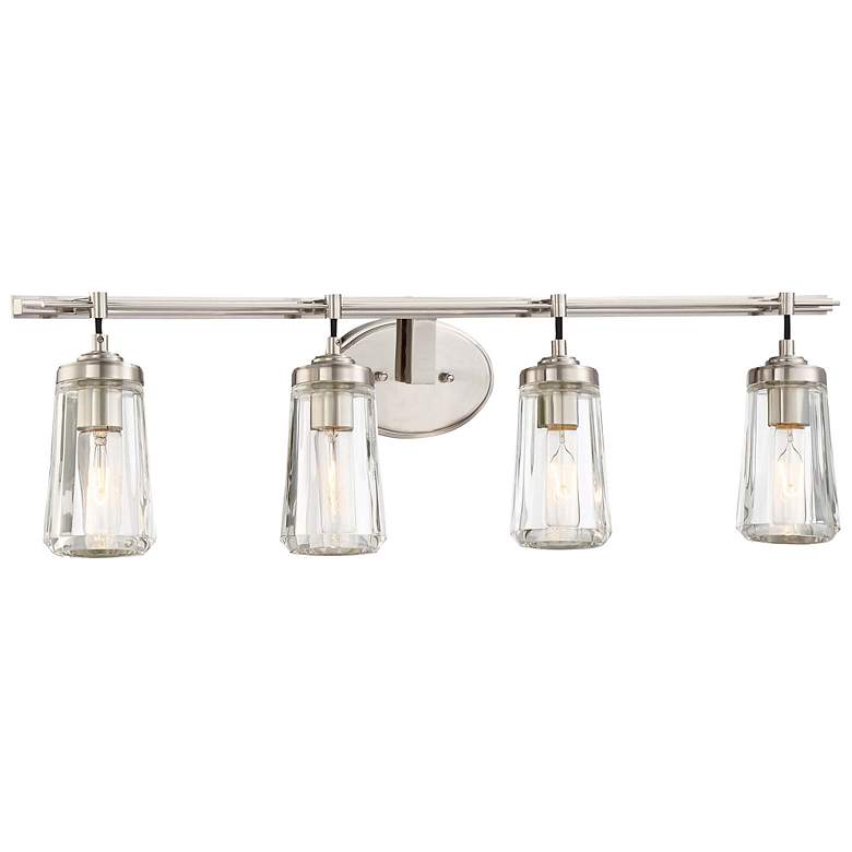 Image 3 Minka Poleis 32 inch Wide 4-Light Brushed Nickel Bath Vanity Light