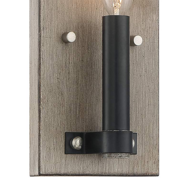 Image 2 Minka Rawson Ridge 5" Wide Aged Silverwood and Coal Wall Light more views