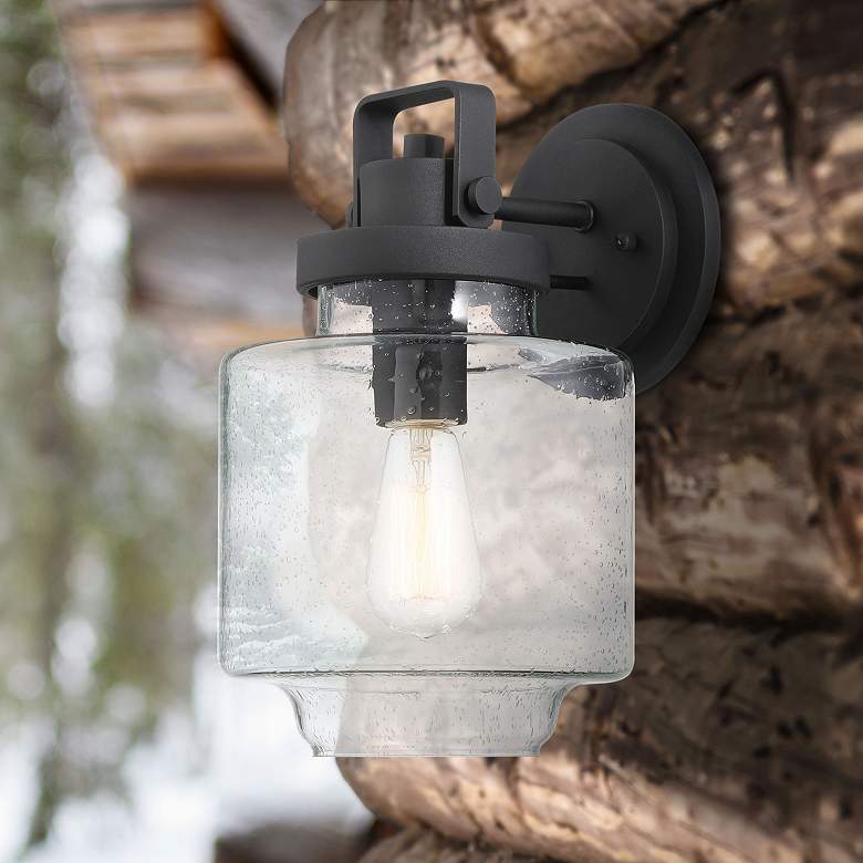 Image 1 Minka Rosecrans 8" Wide 1-Light Sand Coal Outdoor Wall Light