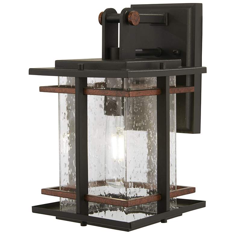 Image 2 Minka San Marcos 11 1/4" High Black and Copper Outdoor Wall Light
