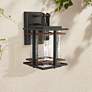 1_Minka San Marcos 11 1/4" High Black and Copper Outdoor Wall Light