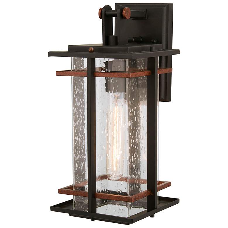Image 2 Minka San Marcos 14 3/4" High Black and Copper Outdoor Wall Light