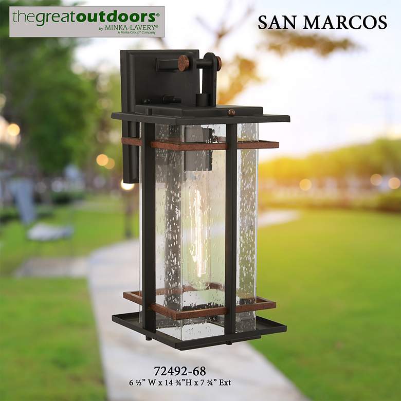 Image 5 Minka San Marcos 14 3/4" High Black and Copper Outdoor Wall Light more views