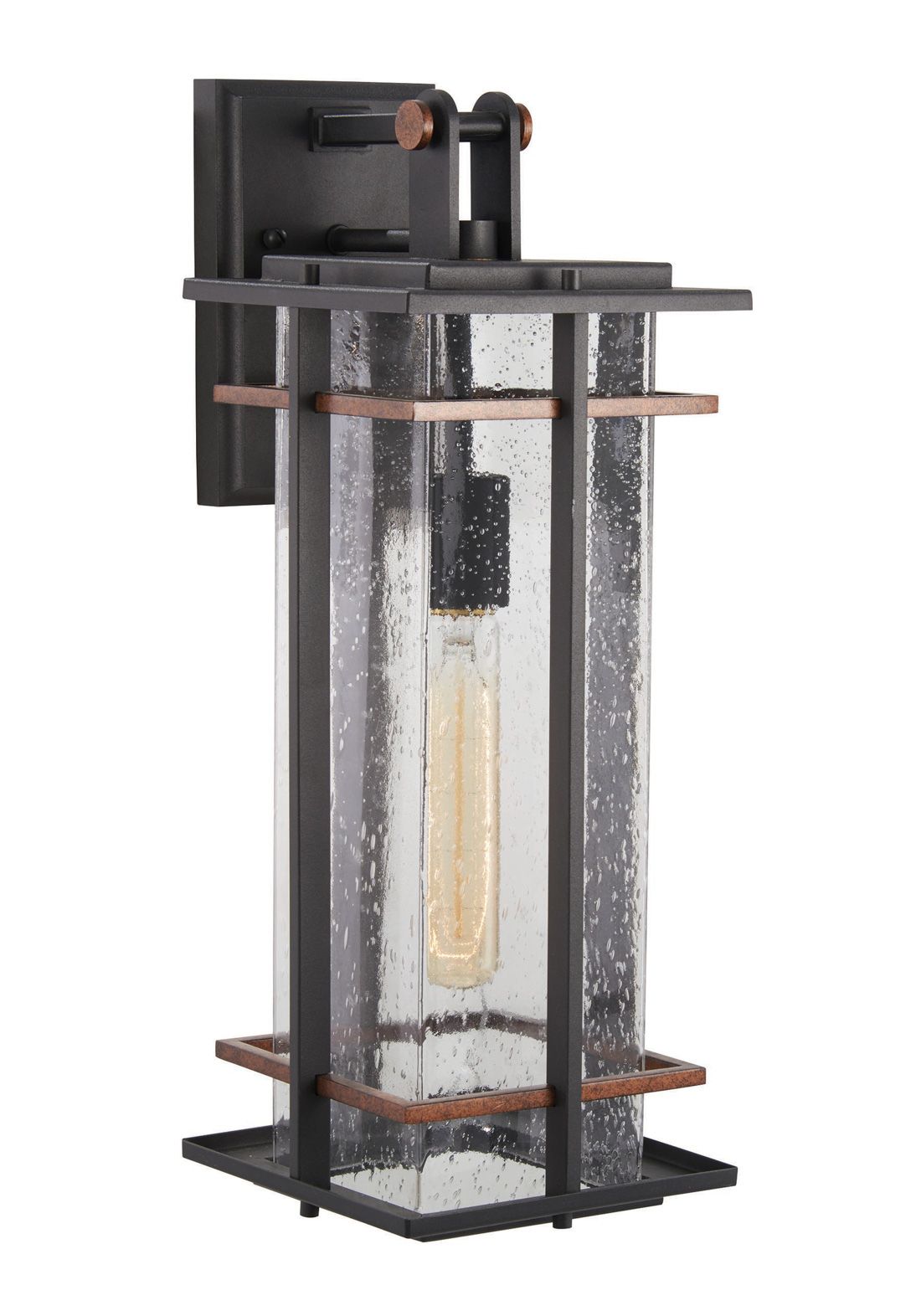 Minka San Marcos 18 1/4" High Black and Copper Outdoor Wall Light