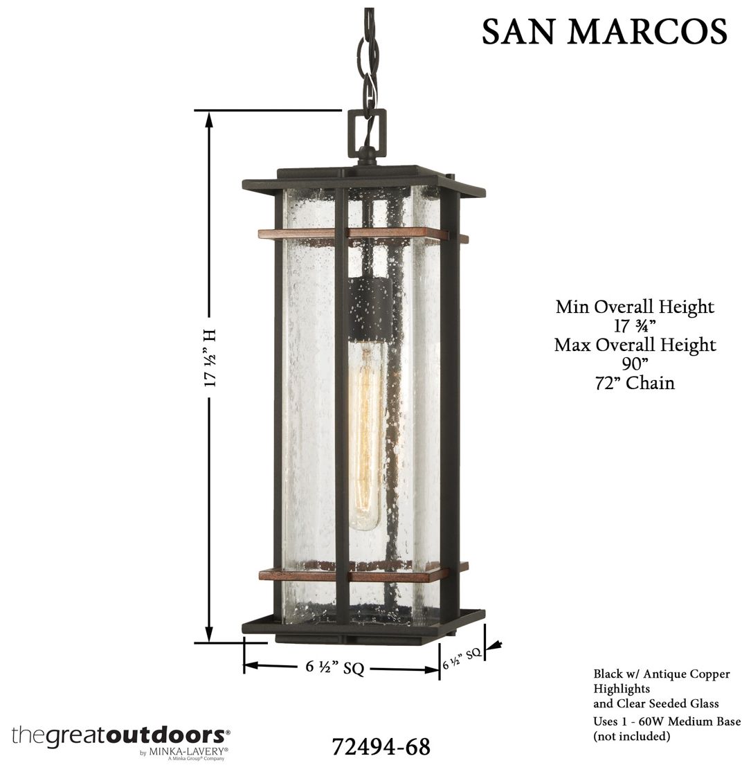 Minka San Marcos 20" High 1-Light Outdoor Chain Hung Lantern Light