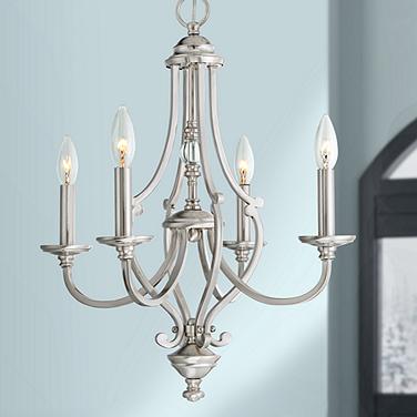 Minka Savannah Row 20" Brushed Nickel 4-Light Candelabra Chandelier