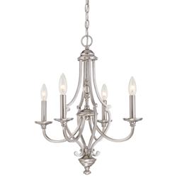 Minka Savannah Row 20" Brushed Nickel 4-Light Candelabra Chandelier