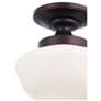 2_Minka Schoolhouse 12" Wide Brushed Bronze Opal Glass Ceiling Light more views