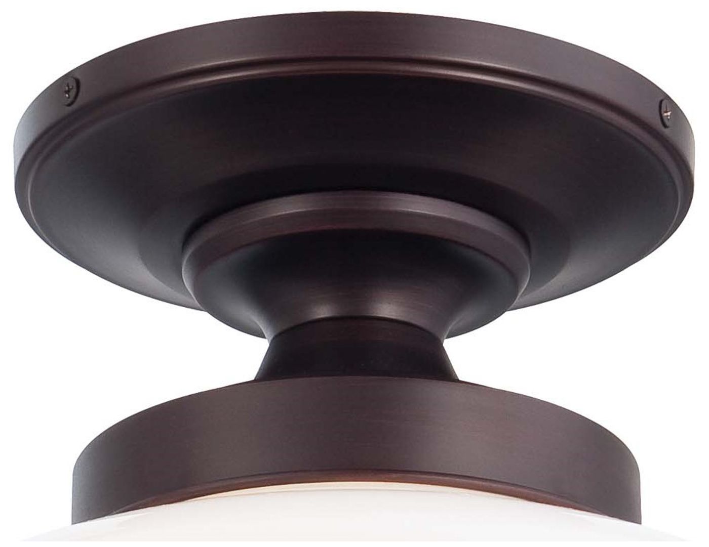 Image 3 Minka Schoolhouse 12" Wide Brushed Bronze Opal Glass Ceiling Light more views