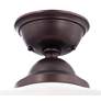 3_Minka Schoolhouse 13 3/4" Wide Brushed Bronze Opal Glass Ceiling Light more views