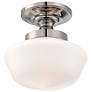 1_Minka Schoolhouse Style 12" Wide Polished Nickel Ceiling Light