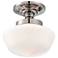 Minka Schoolhouse Style 12" Wide Polished Nickel Ceiling Light